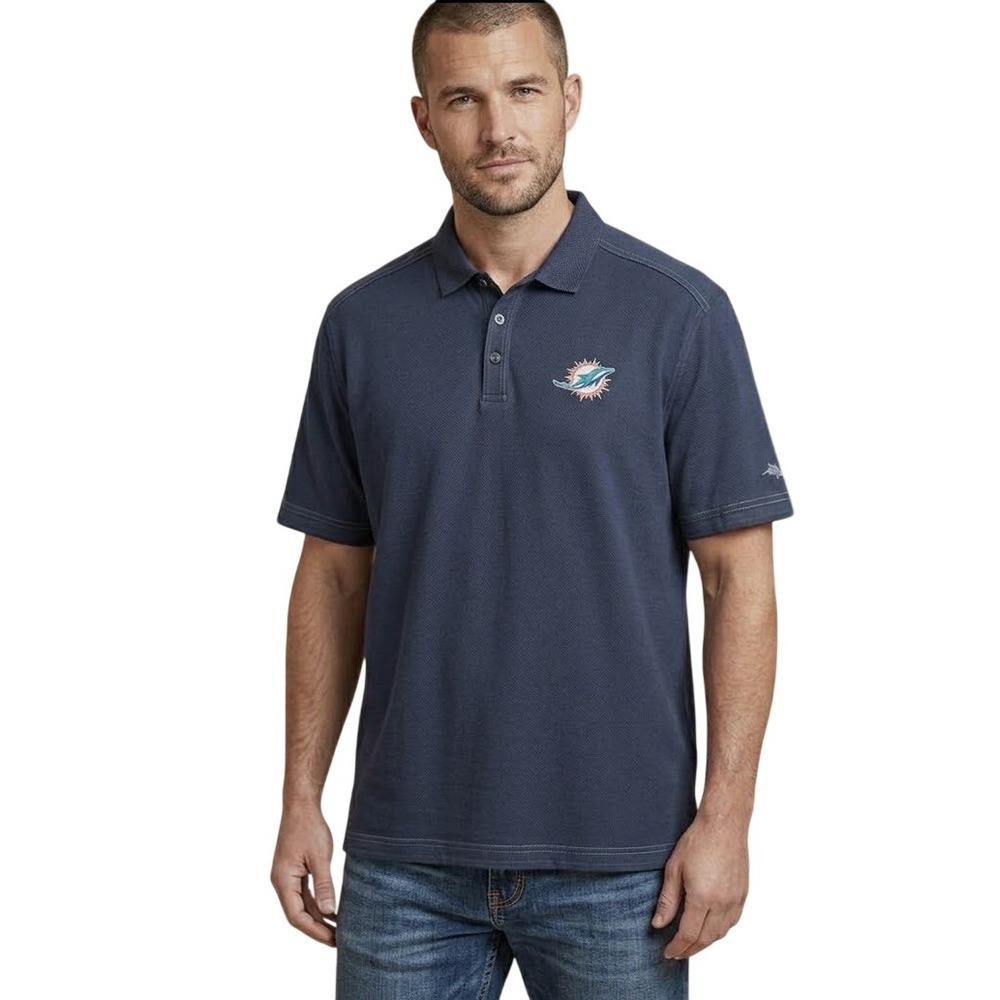 Tommy Bahama Miami Dolphins Polo Shirt NFL Football Supima Cotton Islandzone XL